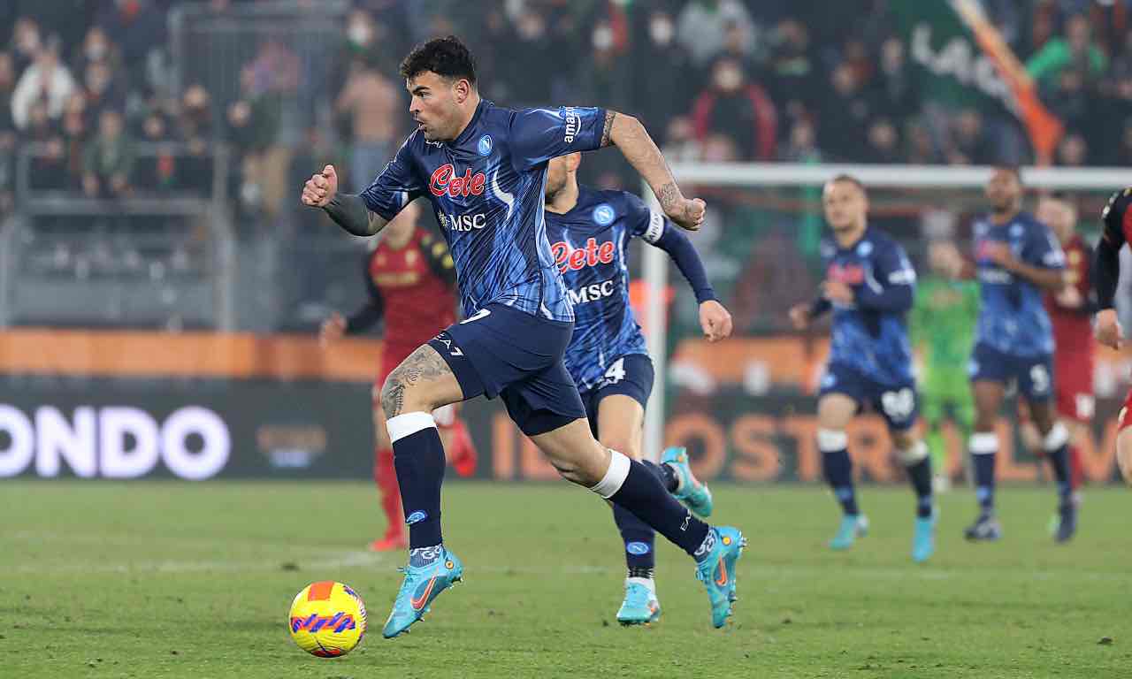 Petagna in campo col Napoli