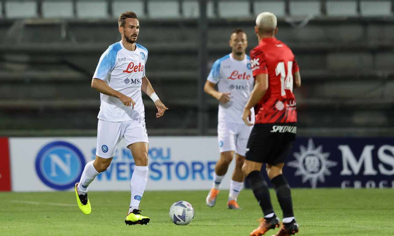 Fabian in campo col Napoli