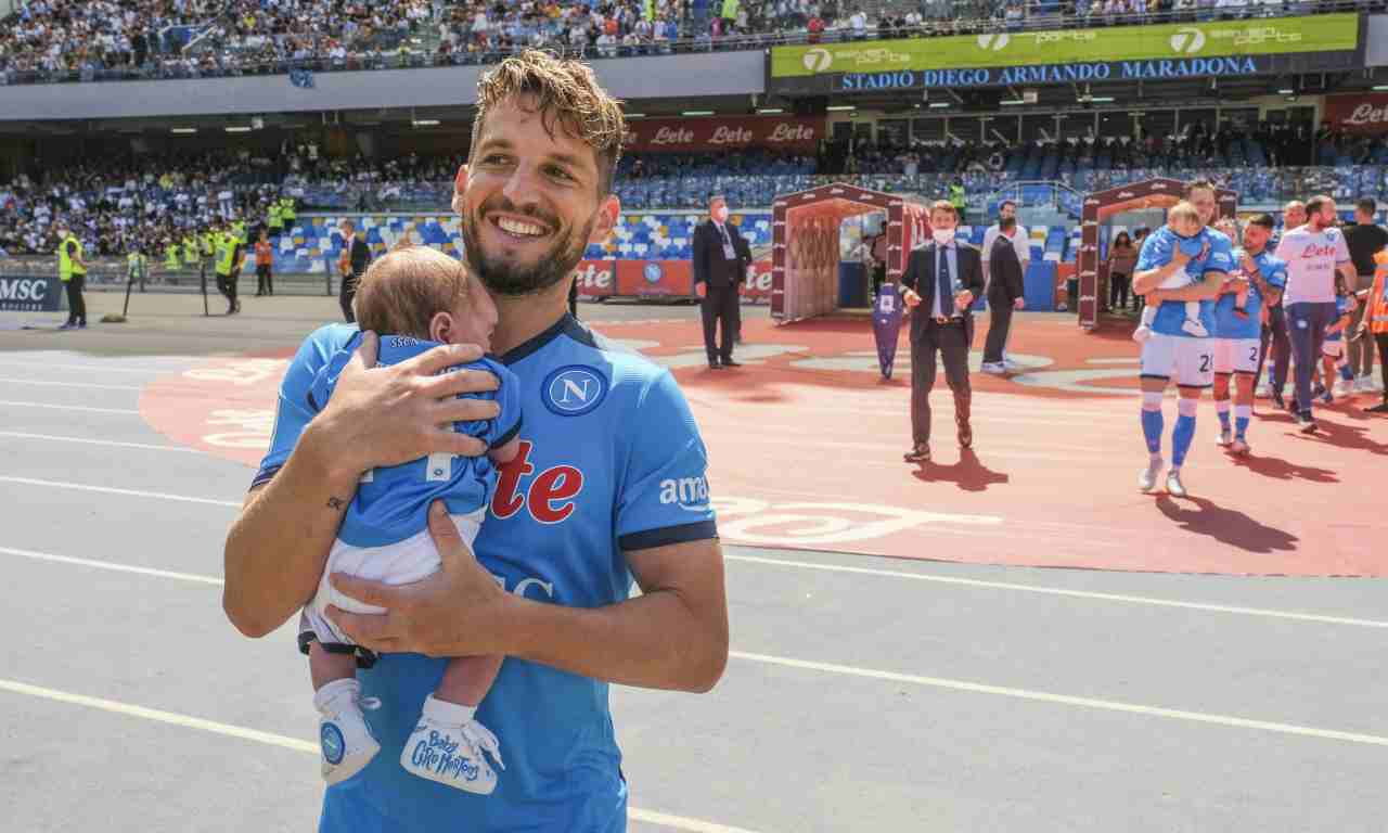 Mertens con suo figlio Ciro 