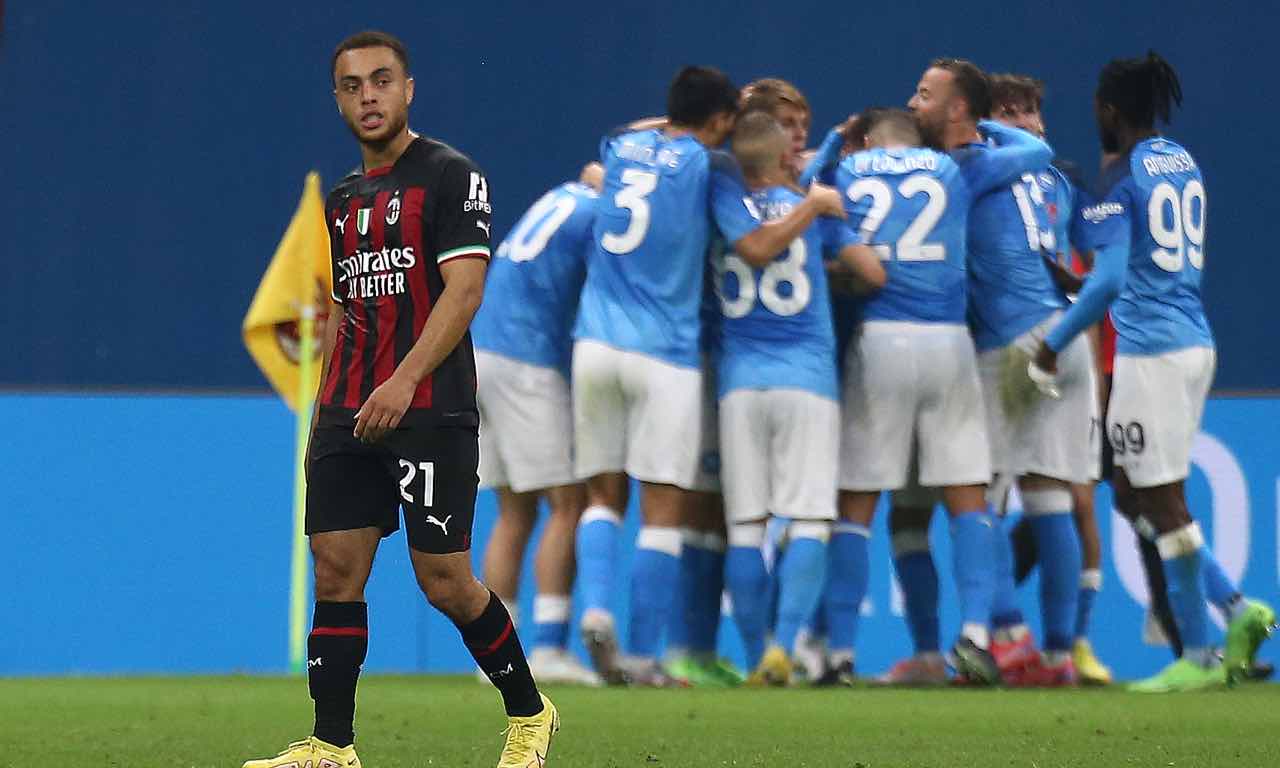 Il Napoli esulta contro il Milan