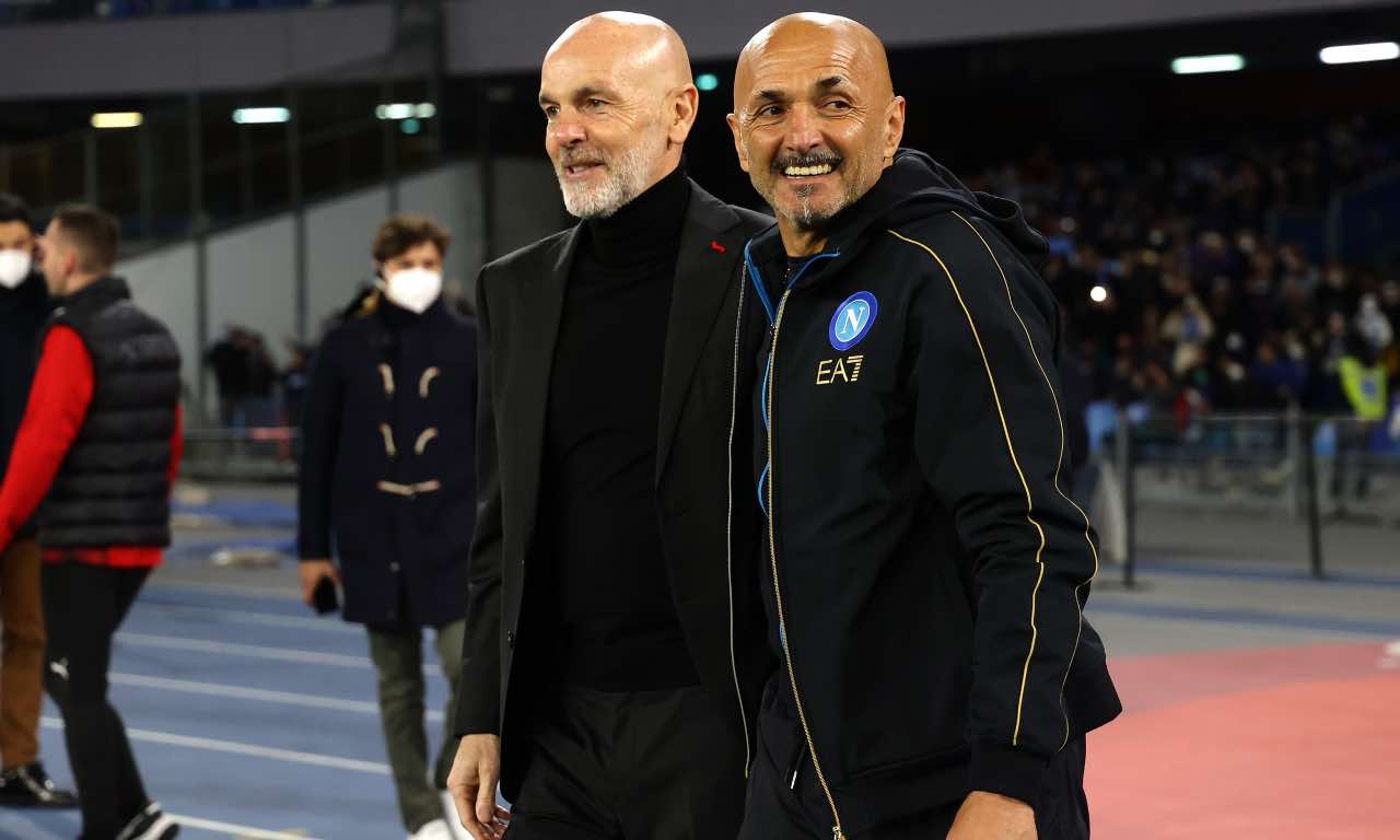 Spalletti e Pioli si abbracciano sorridenti