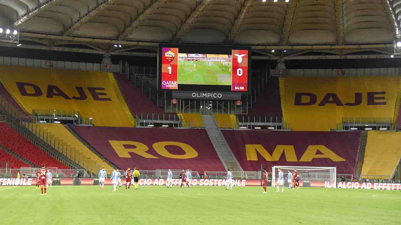 La curva Sud della Roma sotto esame nel match con il Napoli 