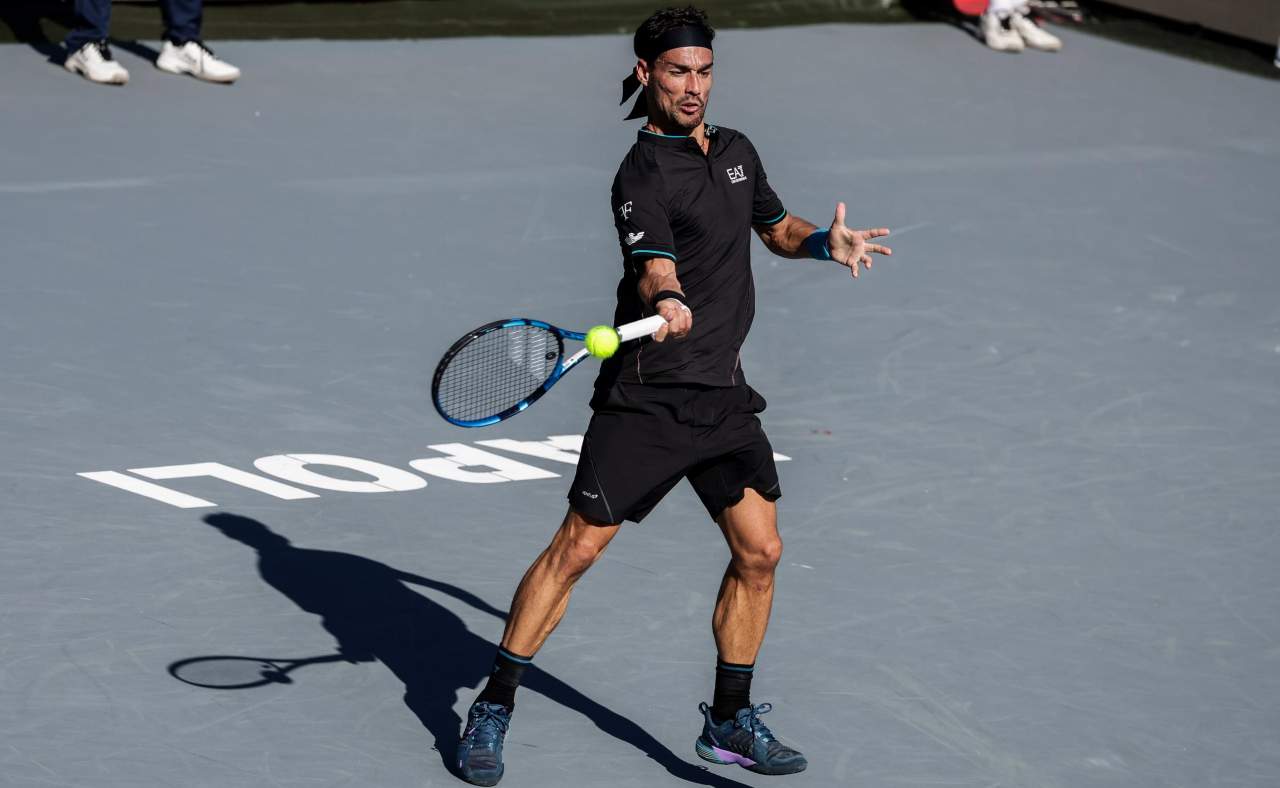Fognini durante una partita 