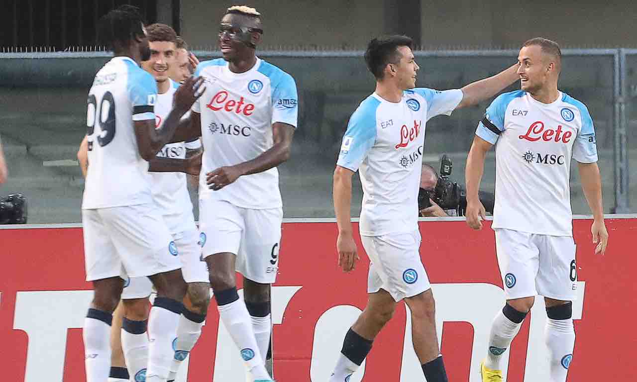 Esultanza azzurra in Hellas Verona-Napoli