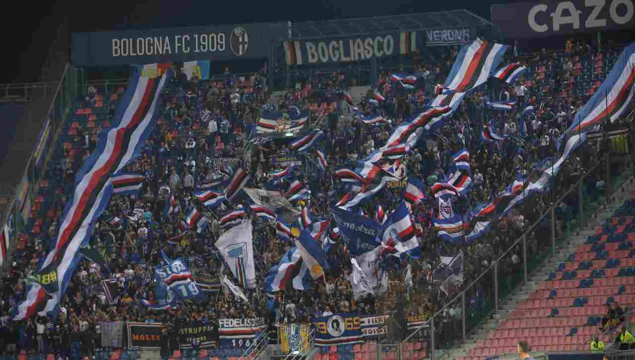 Tifosi della Sampdoria in trasferta a Bologna