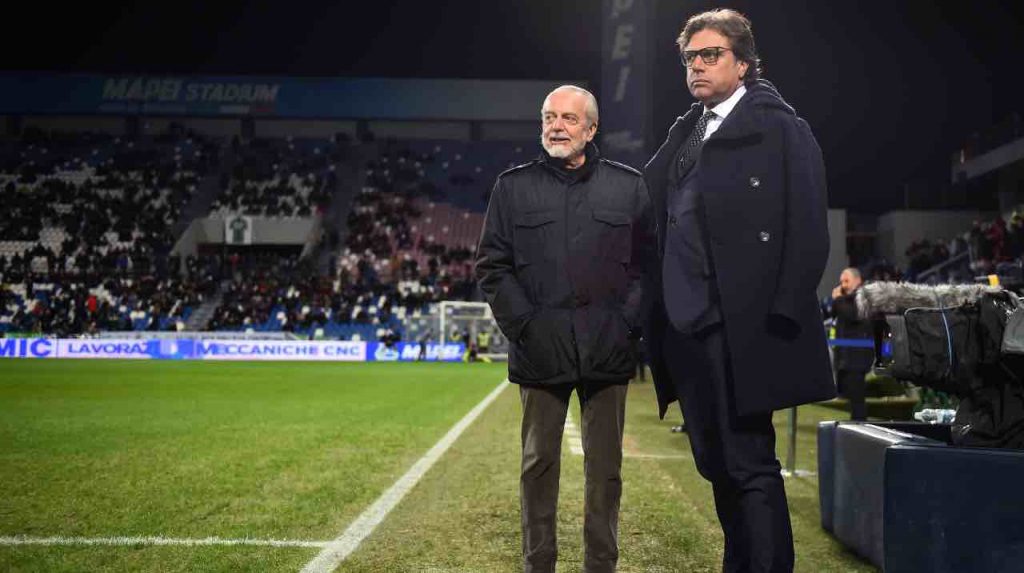 Napoli, De Laurentiis e Giuntoli osservano