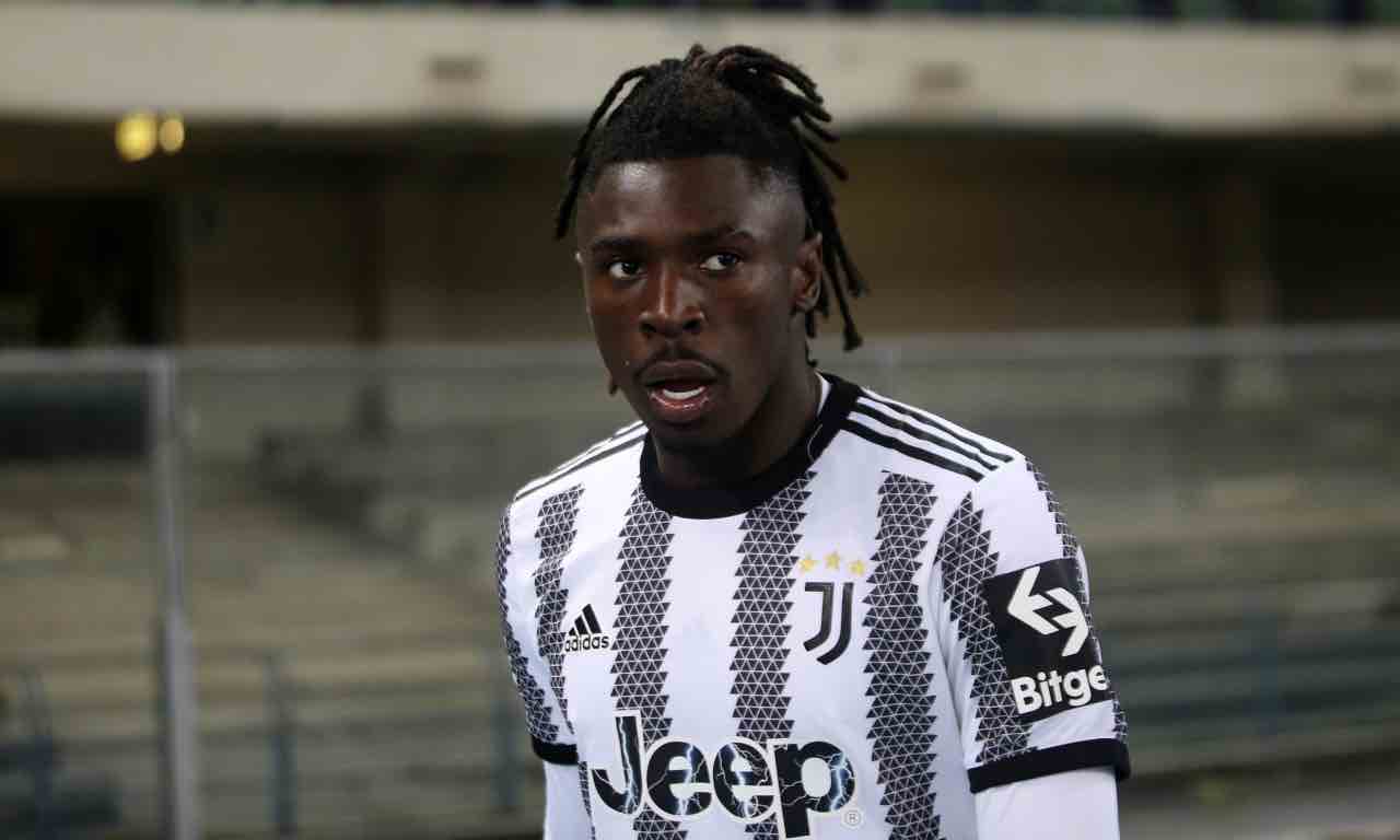 Kean in campo con la Juventus 