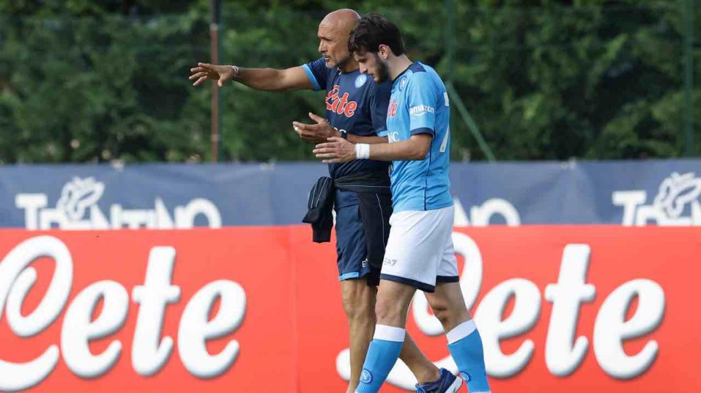 Spalletti e Kvaratskhelia si confrontano