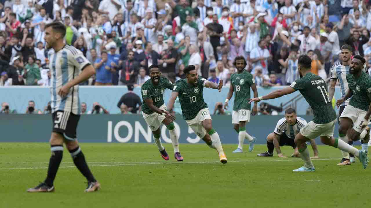 L'Arabia Saudita esulta al gol