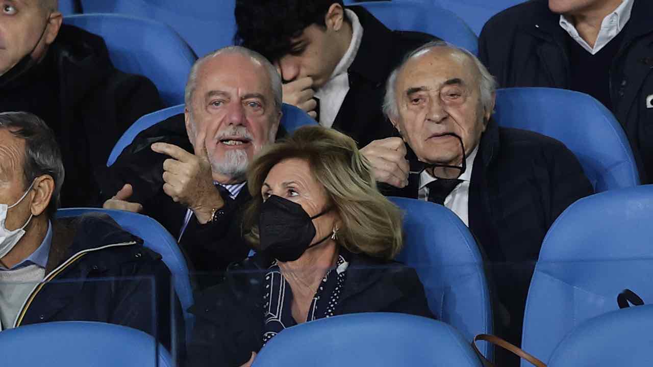 Aurelio De Laurentiis in tribuna