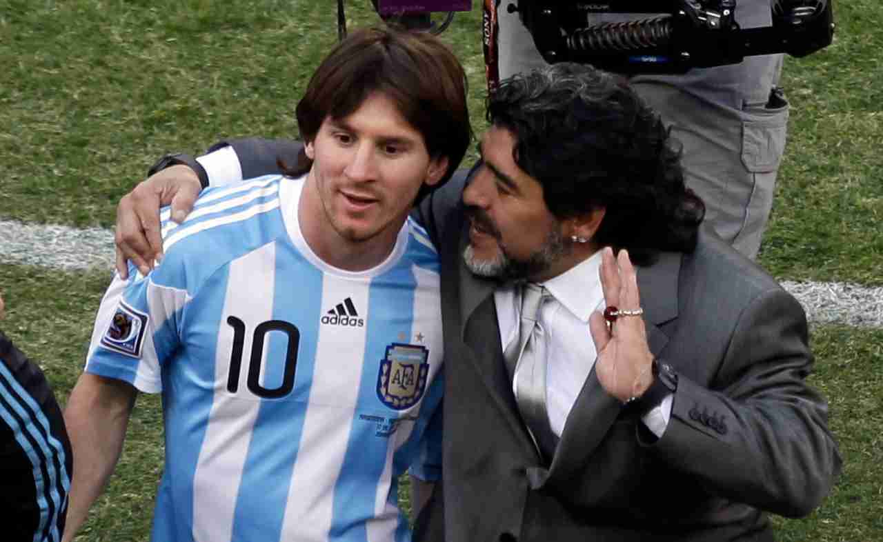 Maradona con Messi 