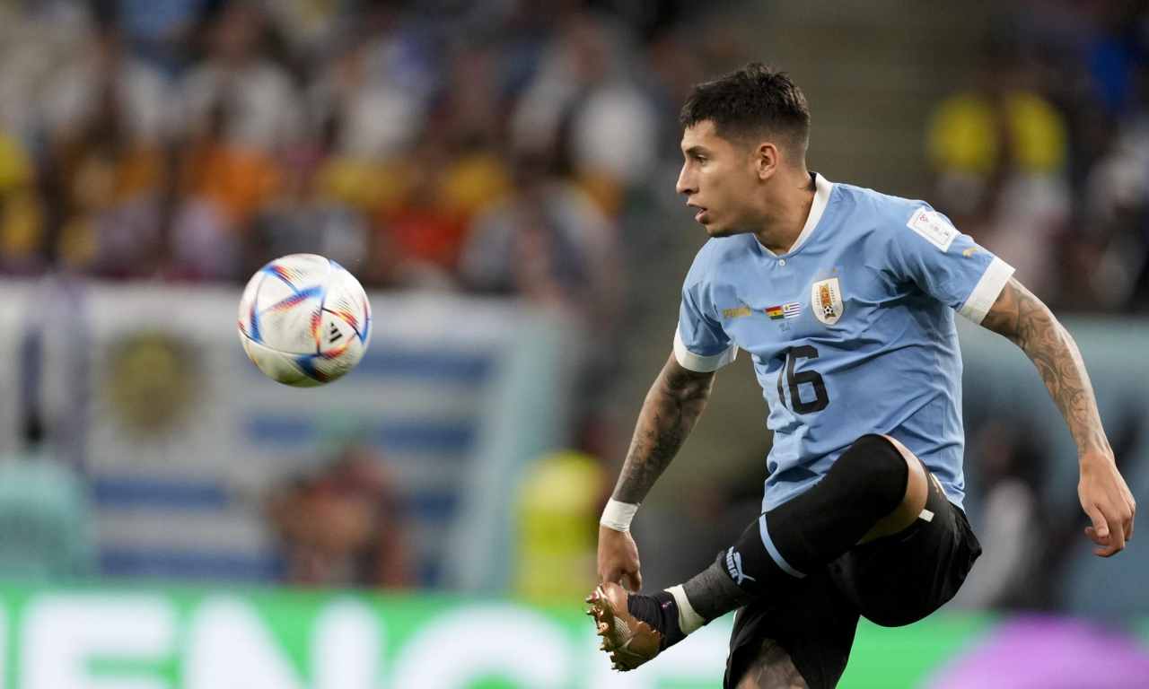 Olivera in azione con l'Uruguay