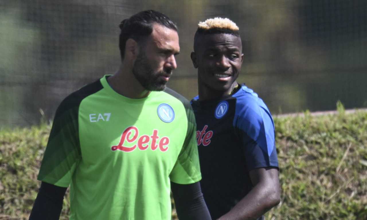 Napoli, Sirigu e Osimhen in allenamento