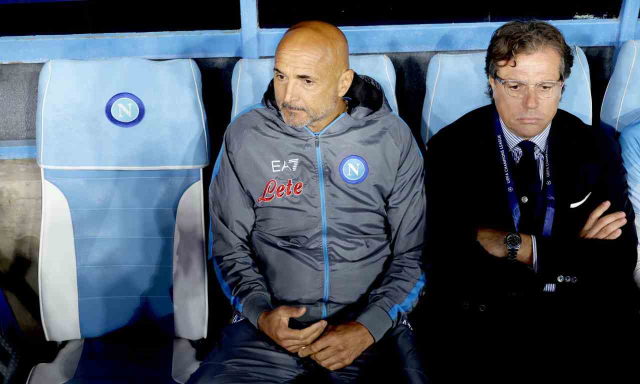 Napoli, Spalletti e Giuntoli in panchina