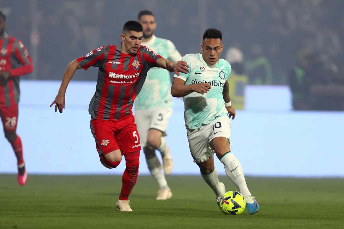 Johan Vasquez e Lautaro Martinez in Cremonese-Inter