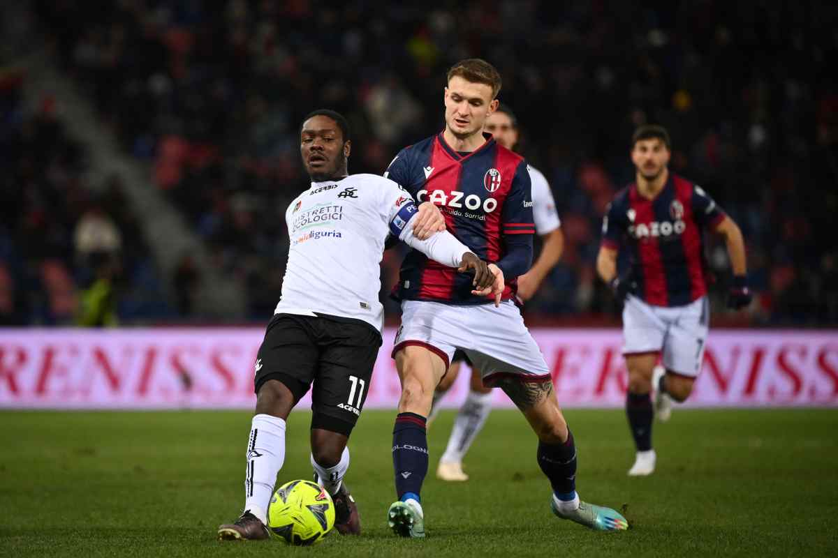 Gyasi in campo Bologna-Spezia 