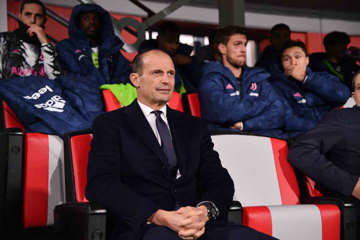 Allegri in panchina in Cremonese-Juventus