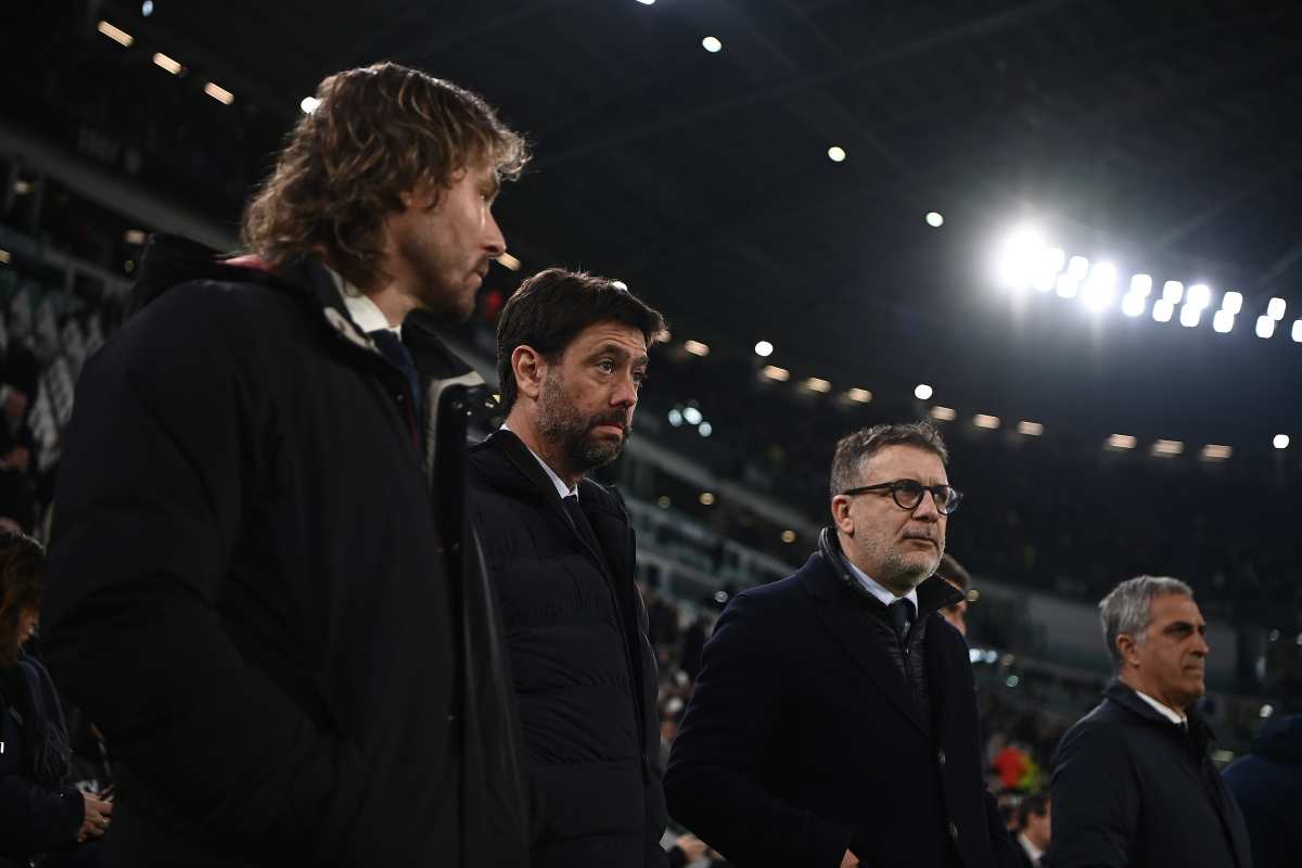 Pavel Nedved e Andrea Agnelli insieme in campo Juventus 