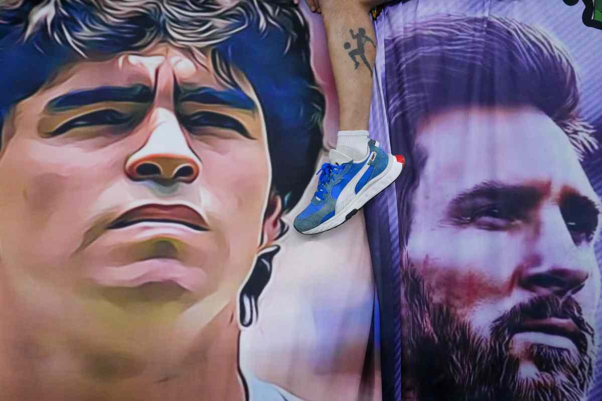 Messi e Maradona disegnati