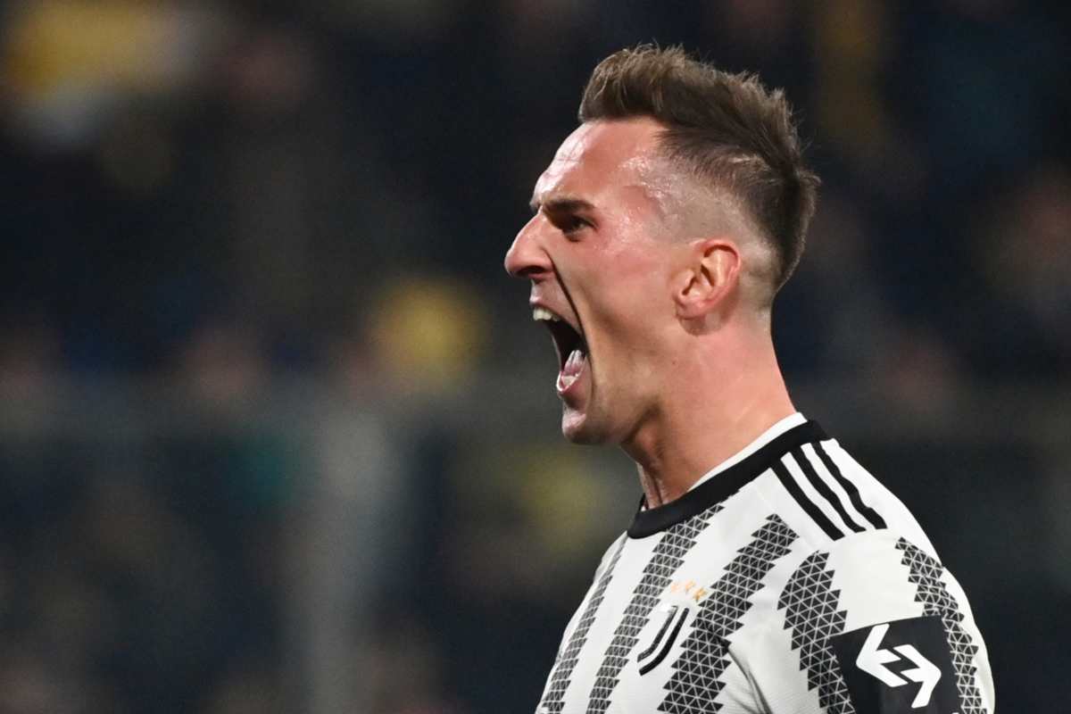 Milik esulta dopo il gol Juventus