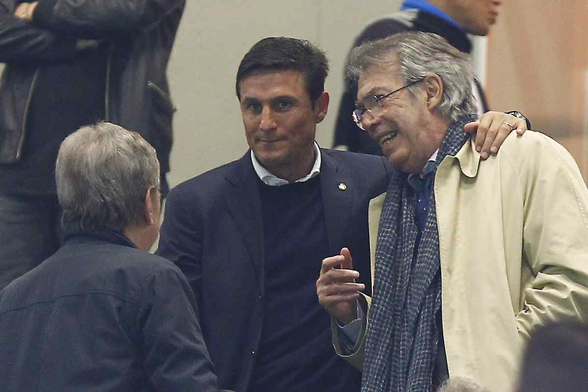 Moratti e Zanetti insieme sorridenti Inter