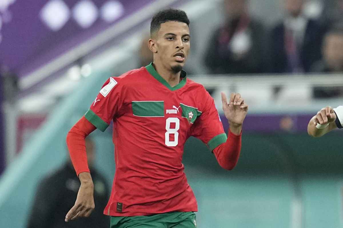 Ounahi in campo con il Marocco