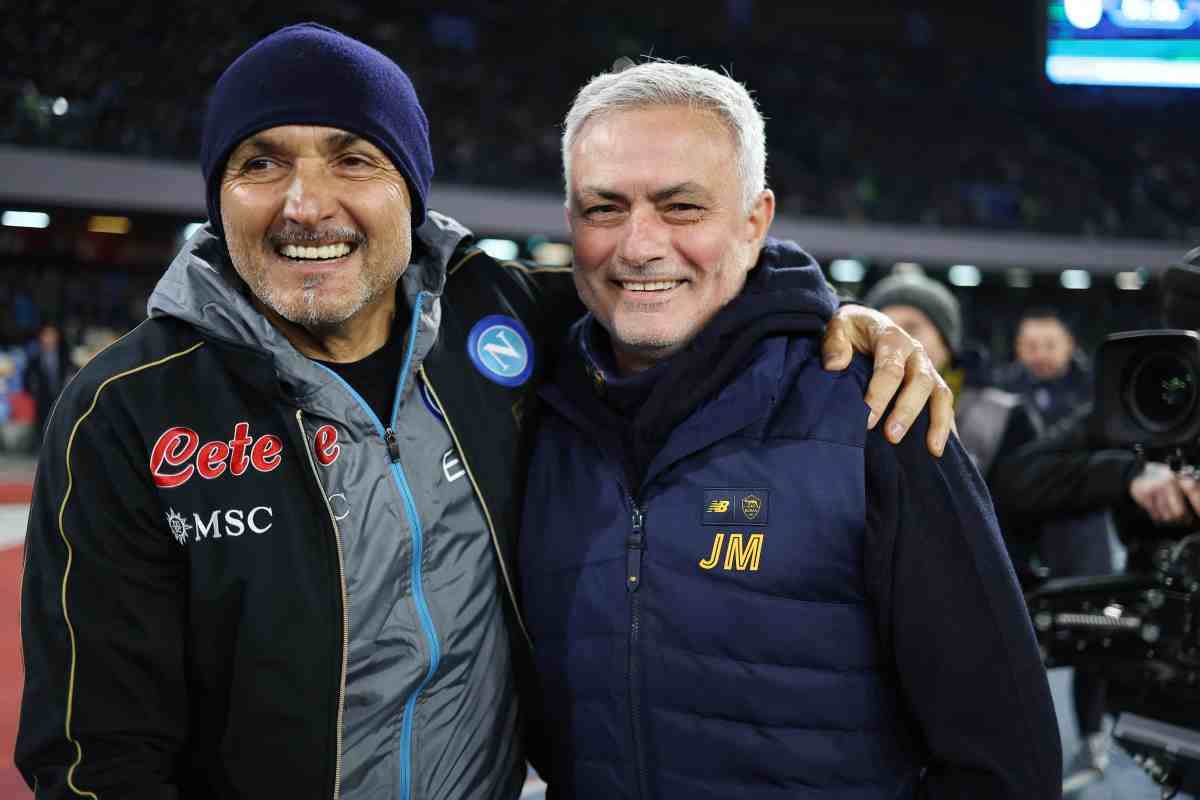 Spalletti e Mourinho si abbracciano Napoli-Roma 