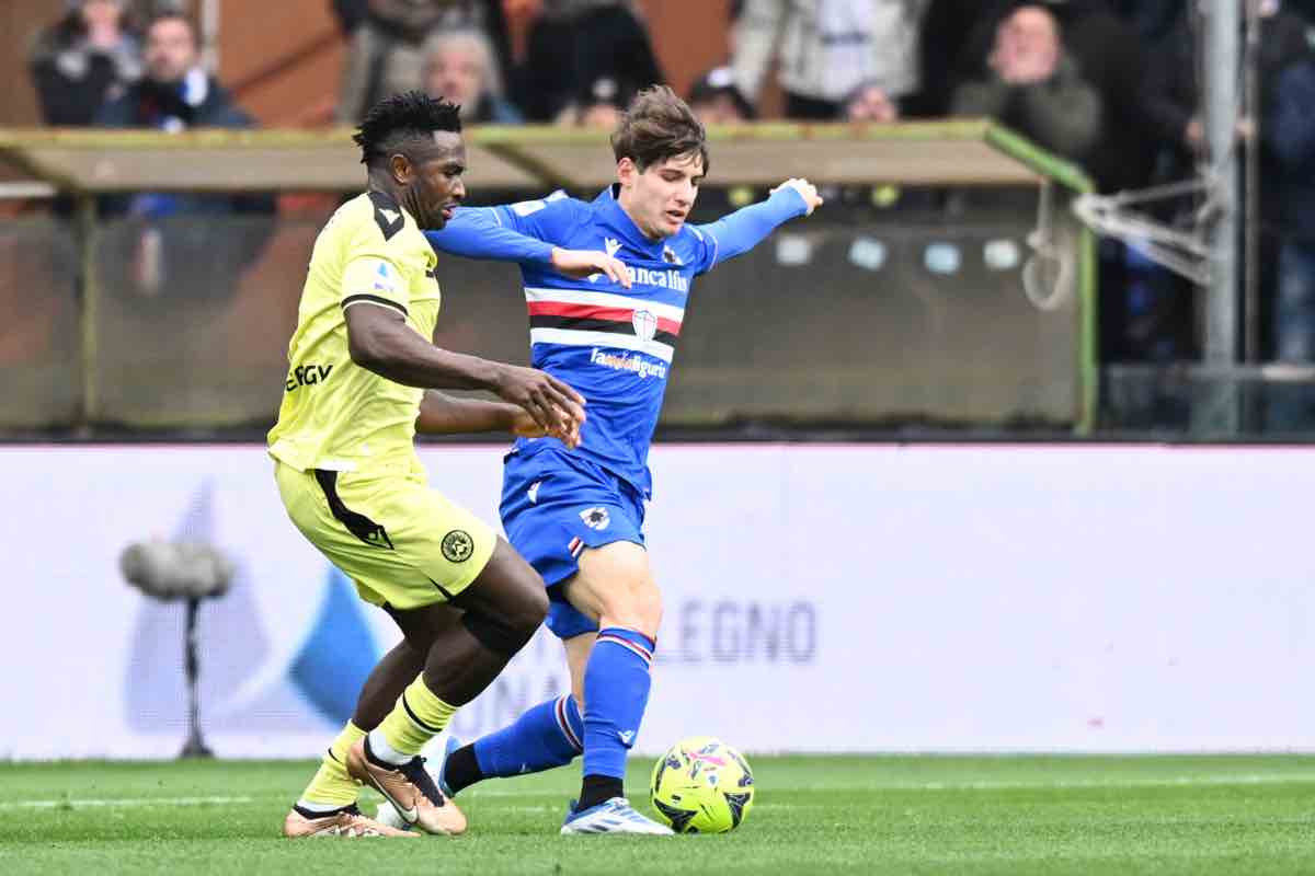 Zanoli in Sampdoria-Udinese