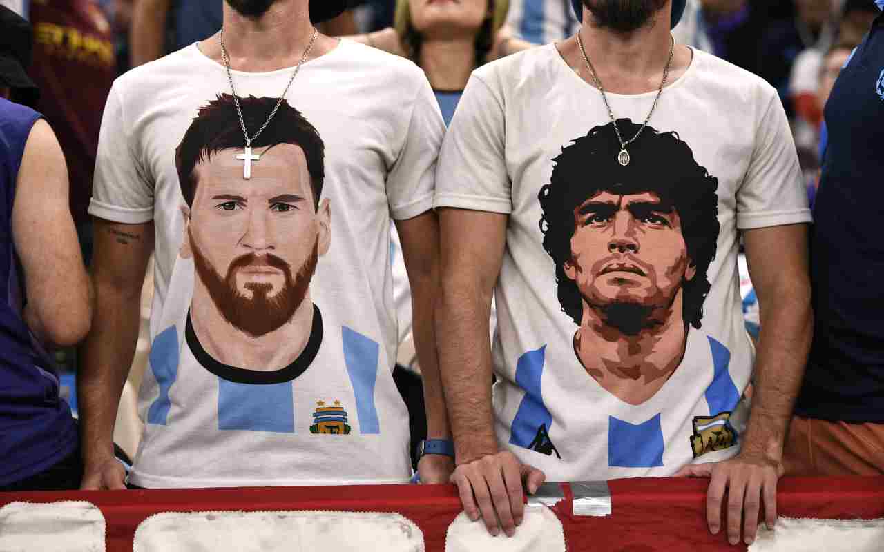 messi maradona magliette