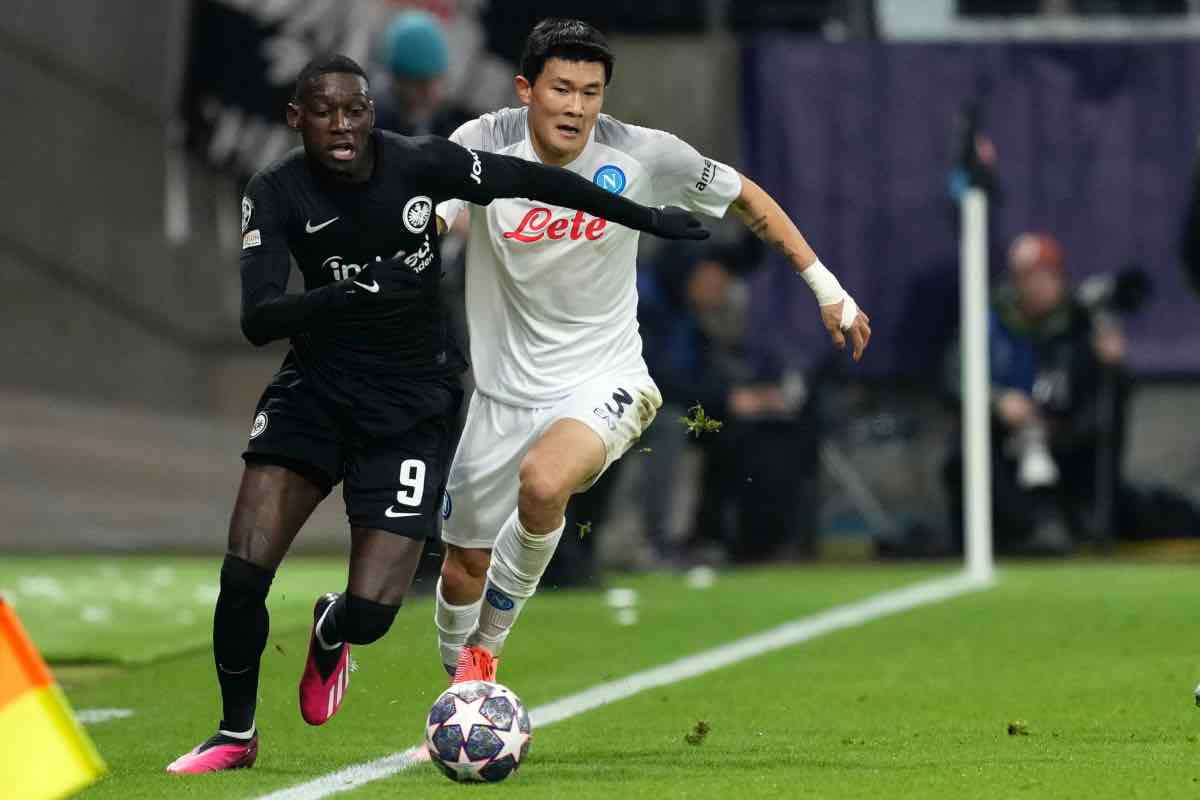 Kim in campo contro l'Eintracht Francoforte