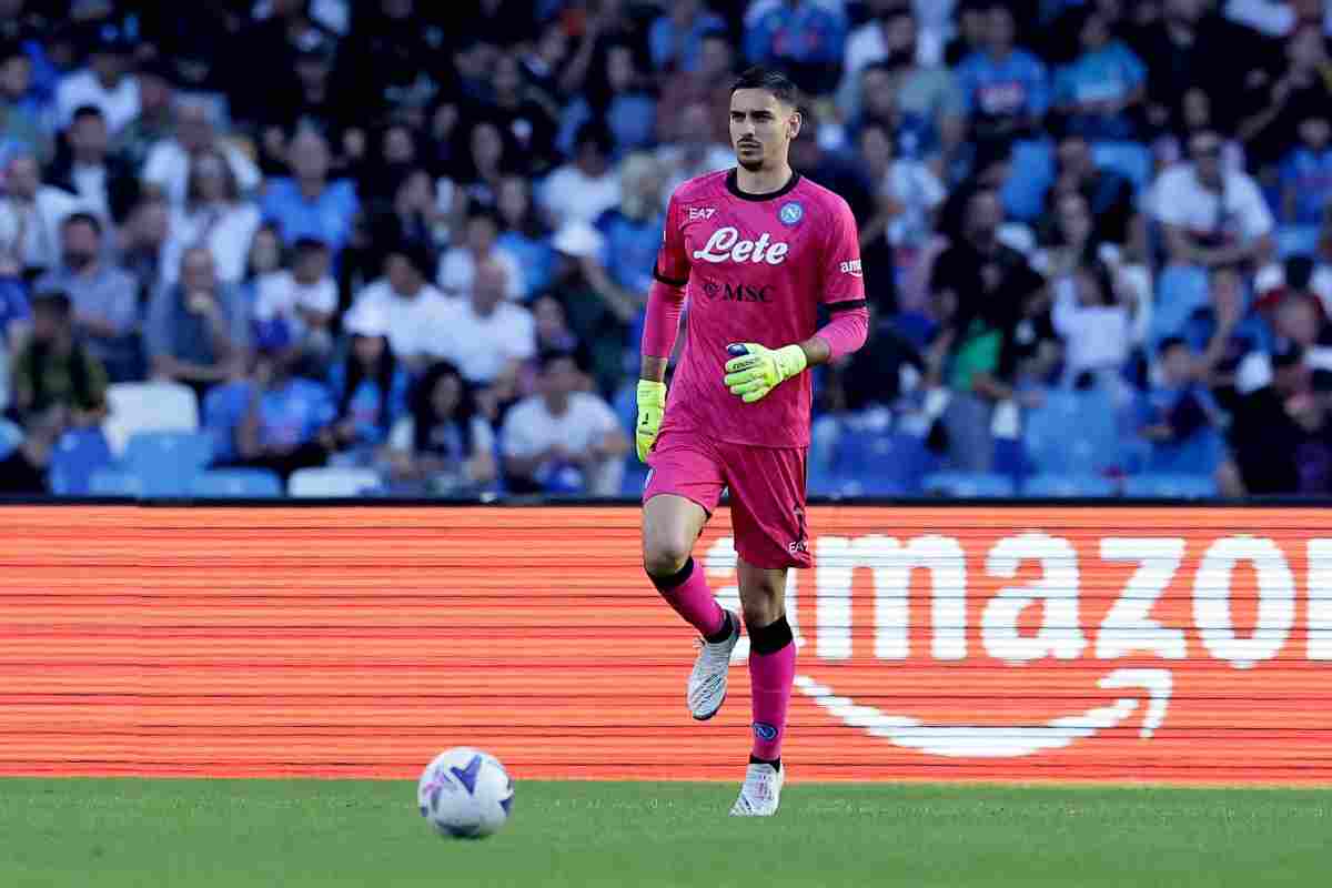 Il portiere del Napoli Alex Meret