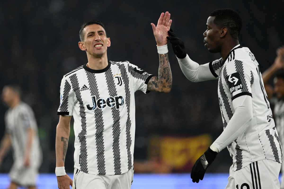 Di Maria e Pogba si danno il cinque Juventus