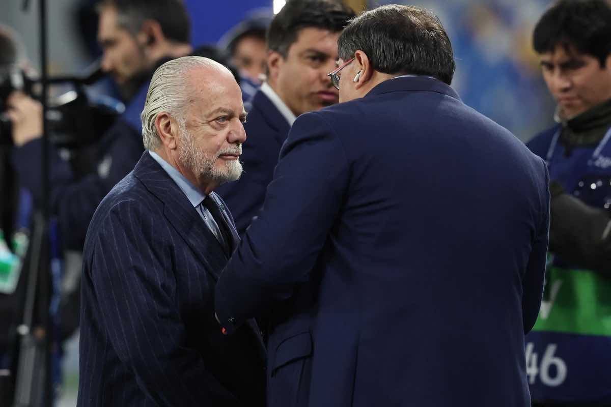 De Laurentiis allo stadio per Napoli-Eintracht Frankfurt