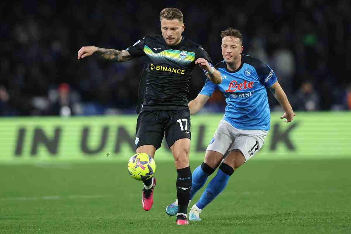 Immobile in campo Napoli-Lazio