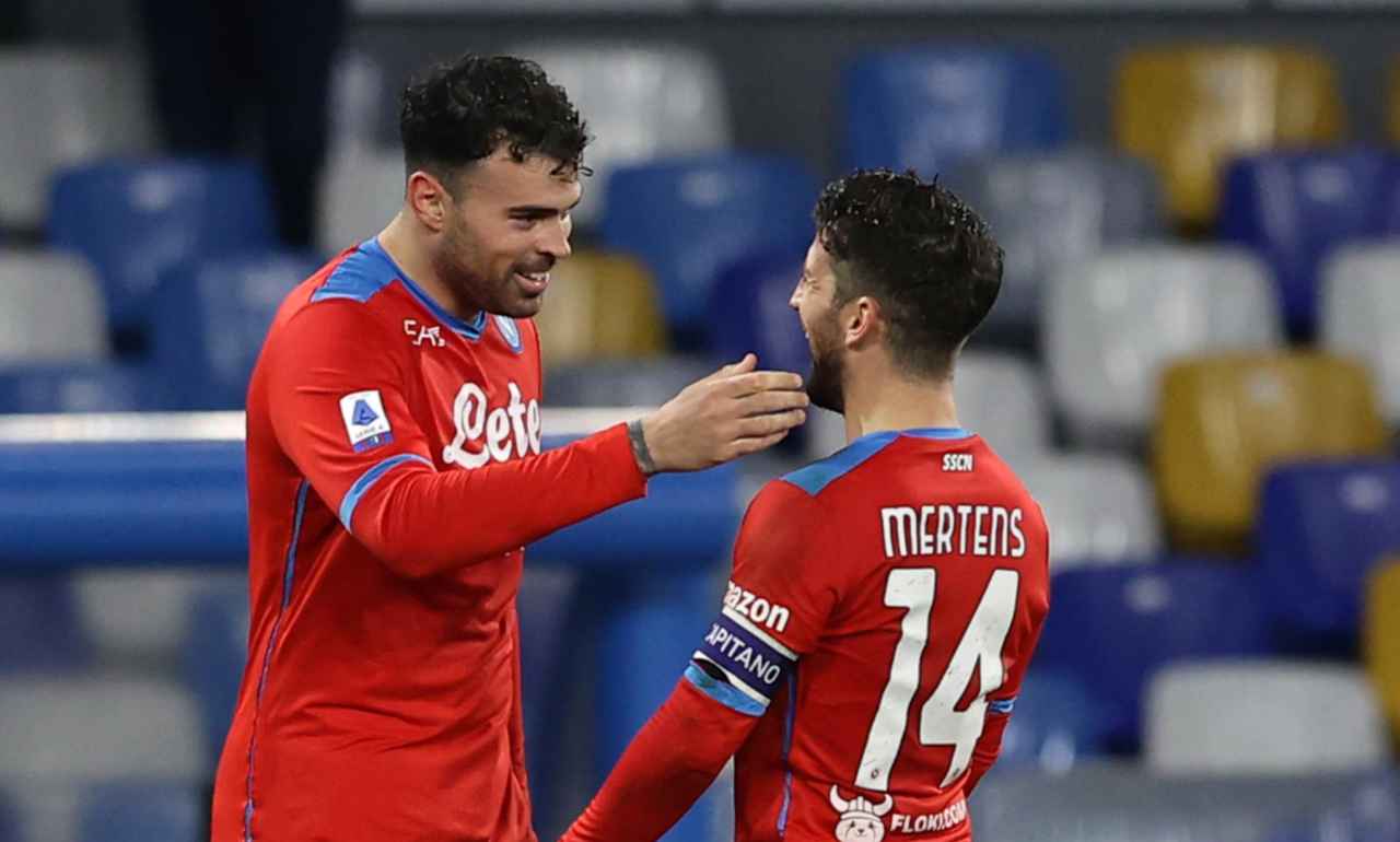 Napoli, Petagna e Mertens esultano