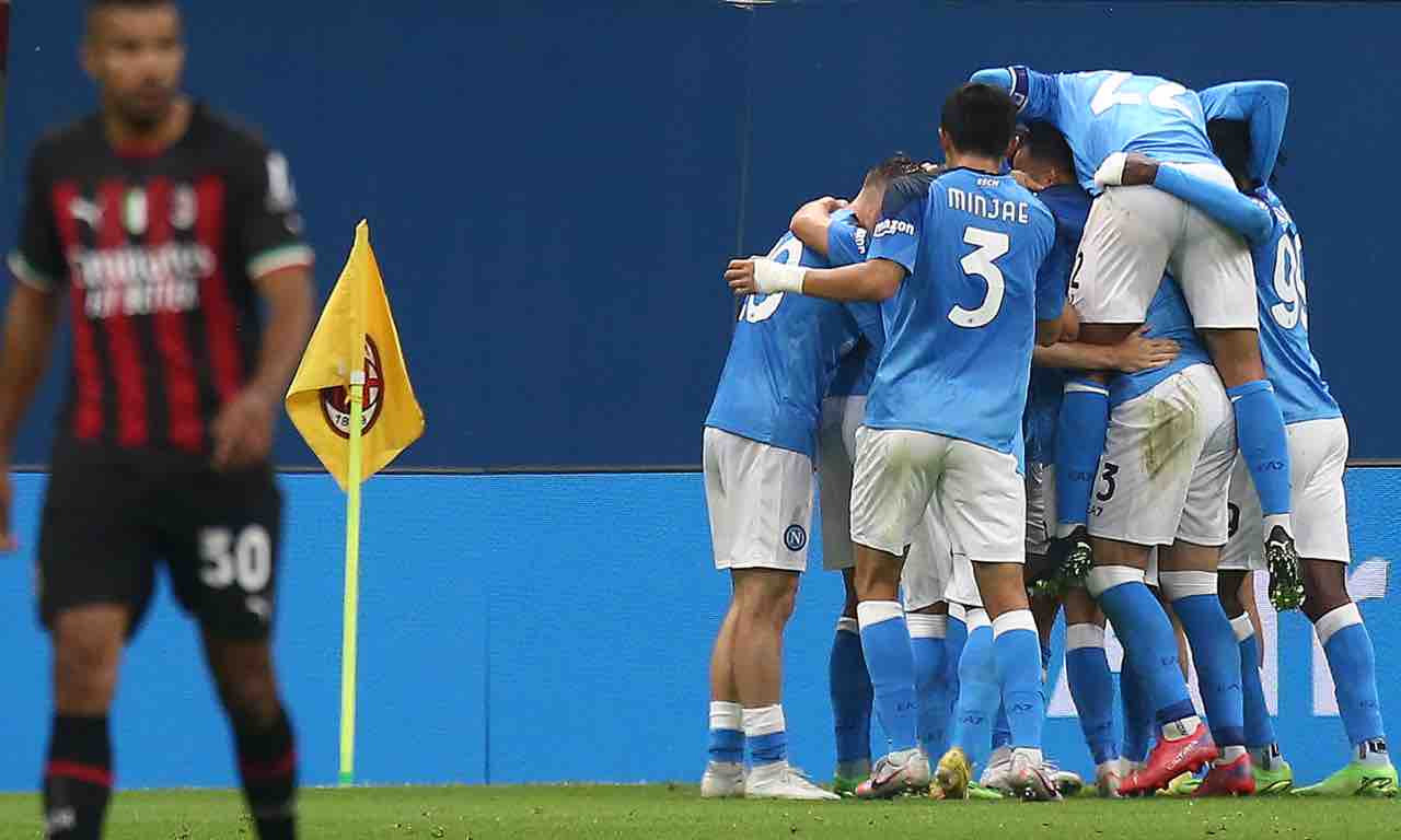 Esultanza Napoli contro il Milan