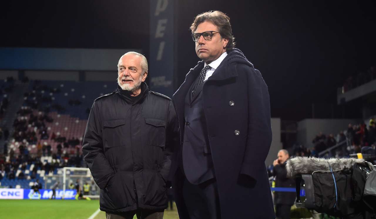 De Laurentiis e Giuntoli a bordo campo