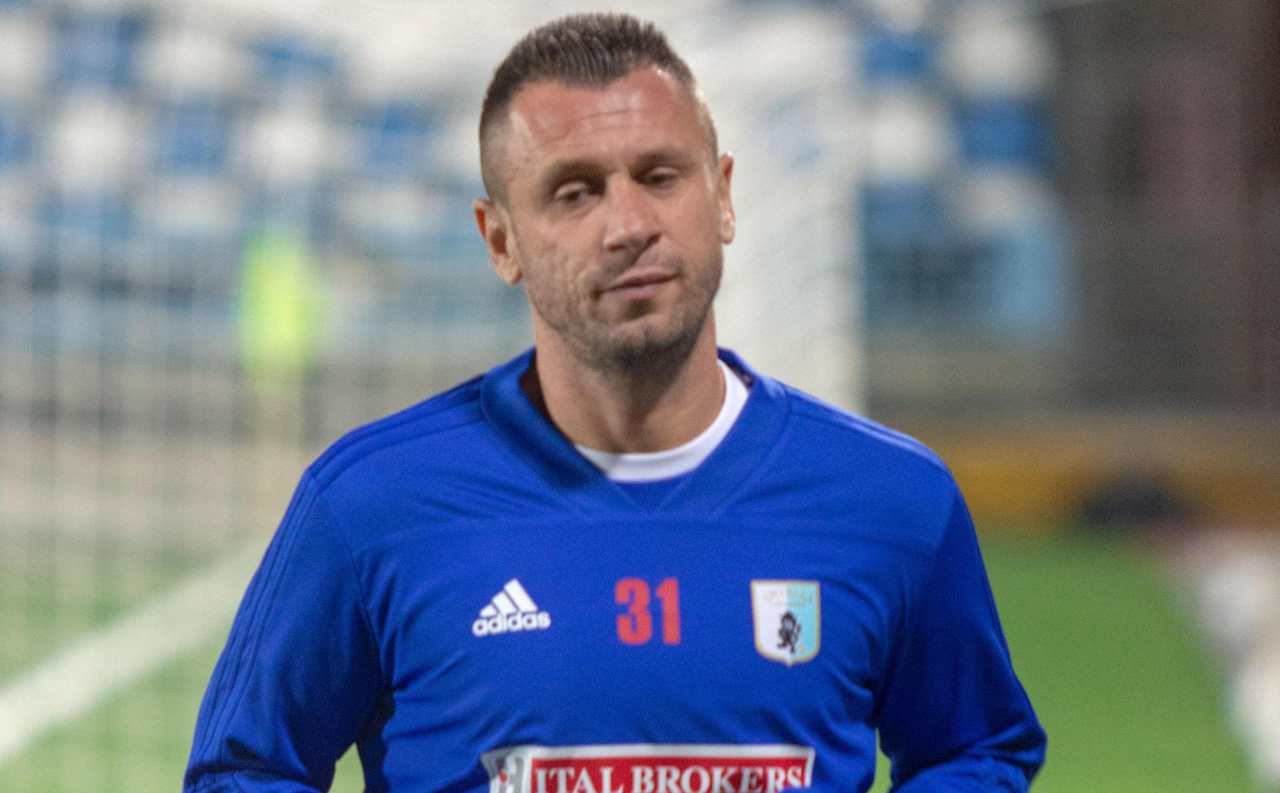 Cassano in allenamento