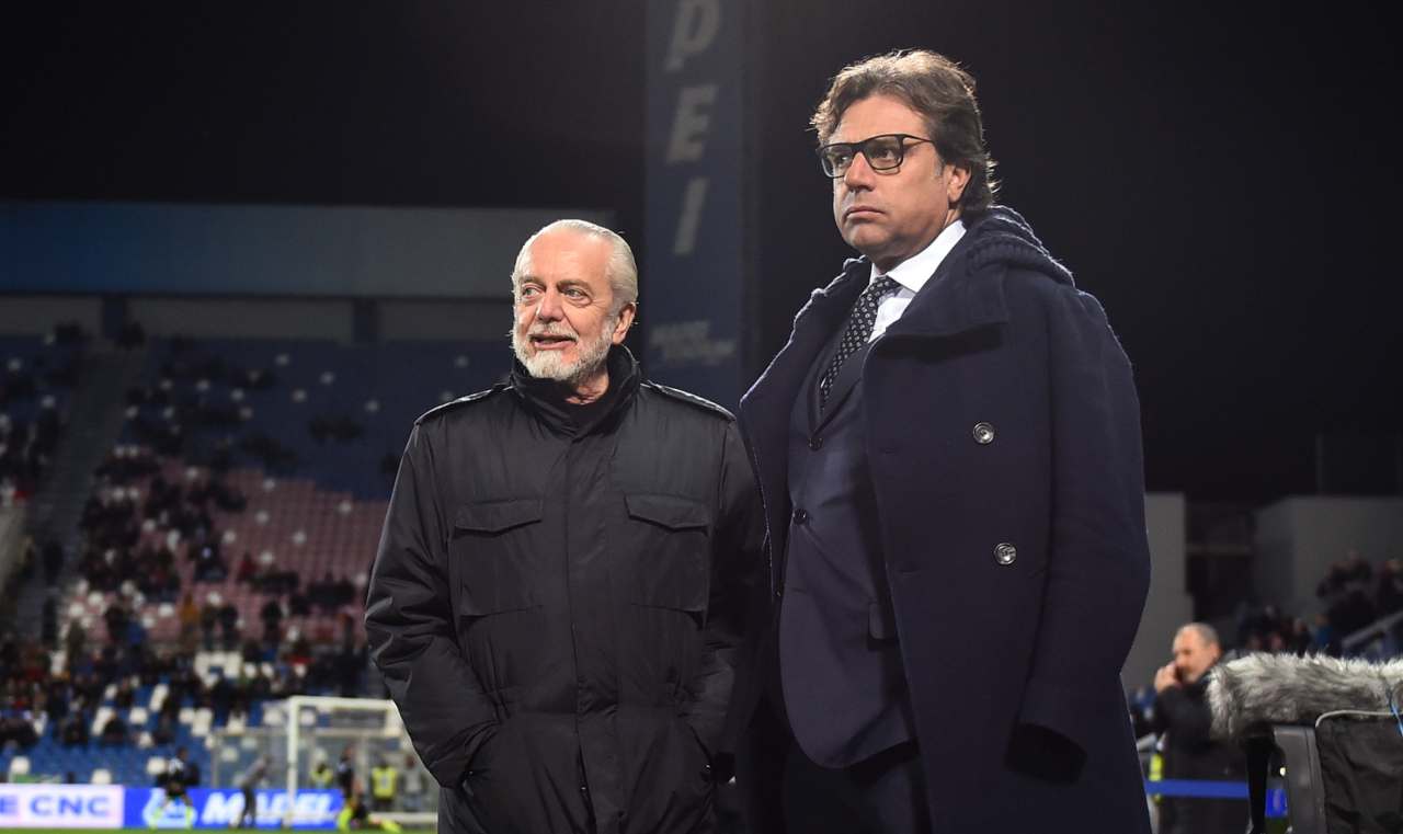 Napoli, De Laurentiis e Giuntoli in campo