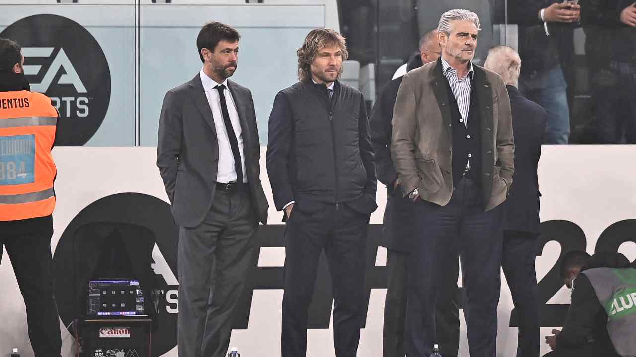 Agnelli, Nedved e Arrivabene a bordocampo Juventus