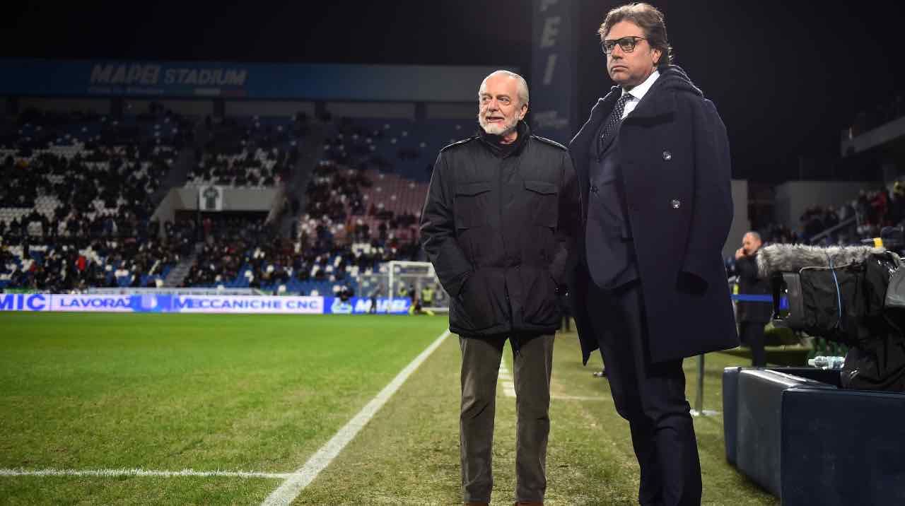 Napoli, De Laurentiis e Giuntoli osservano