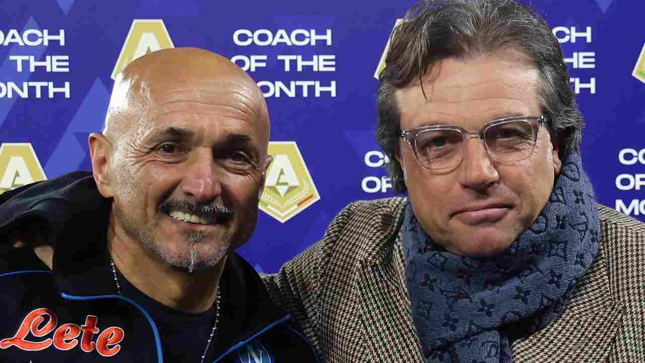 Giuntoli e Spalletti insieme sorridenti Napoli