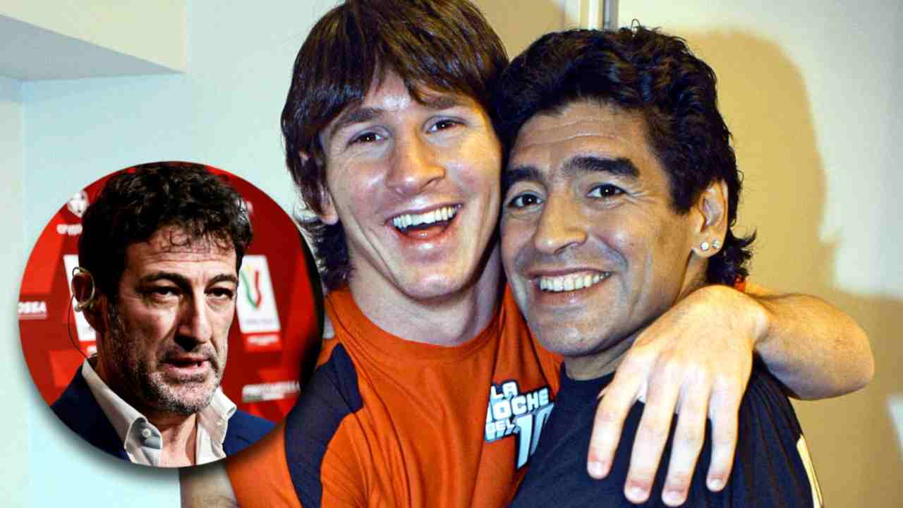 Messi e Maradona si abbracciano felici