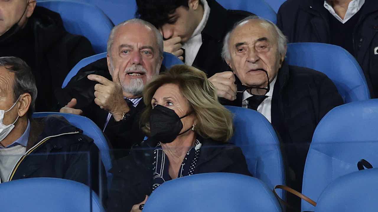 Aurelio De Laurentiis in tribuna