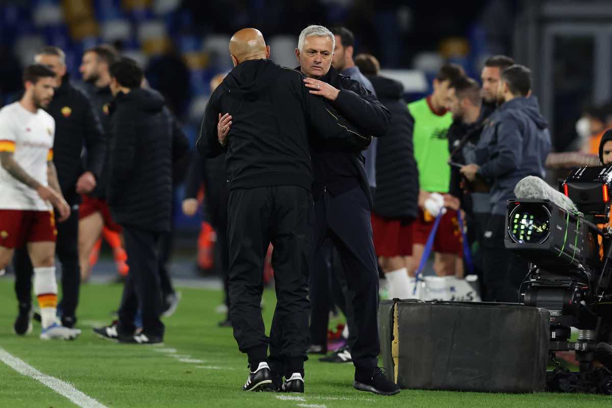 Spalletti e Mourinho a bordocampo