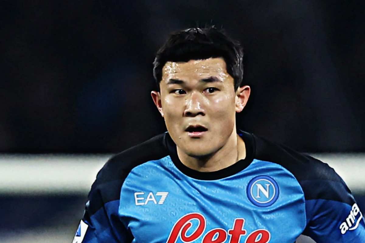 Kim con la maglia del Napoli