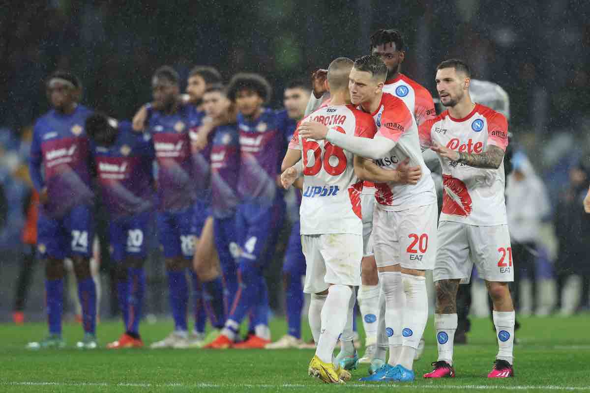 Il Napoli esulta al gol