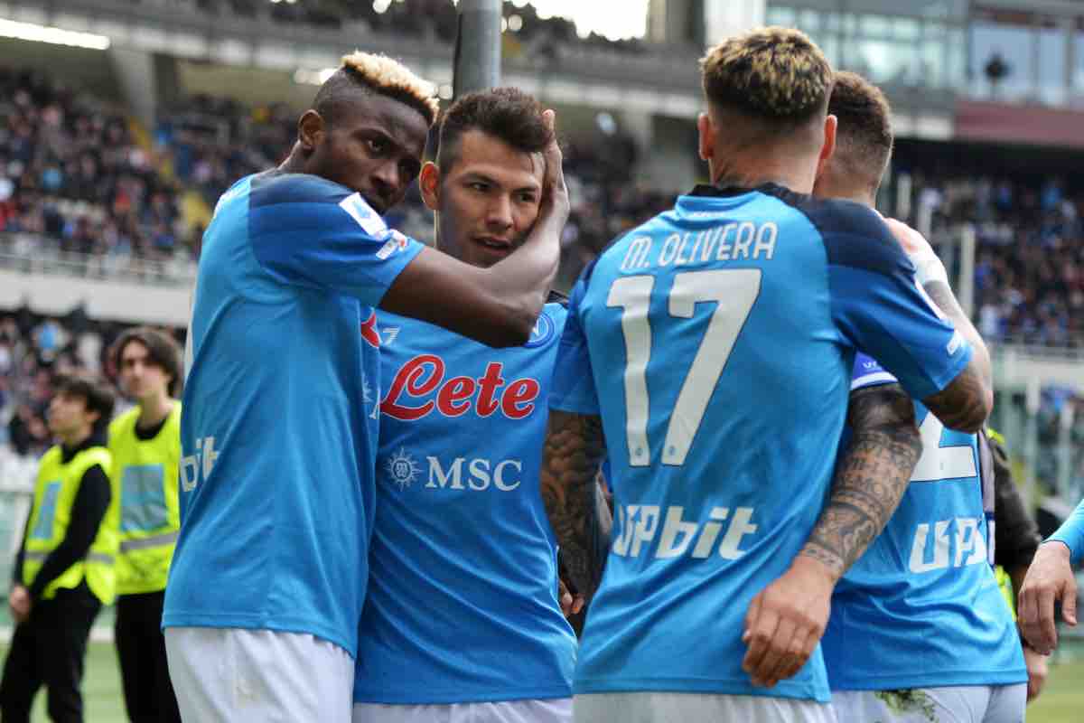 I giocatori del Napoli esultano