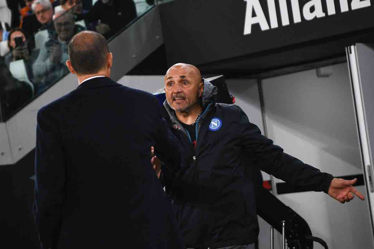 Luciano Spalletti discute con Allegri